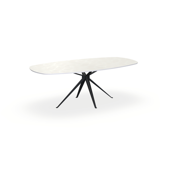 Eettafel Beton Beige - Ovaal Deens - Anna Onderstel Mat Zwart - {{ product.type }} - Kas20