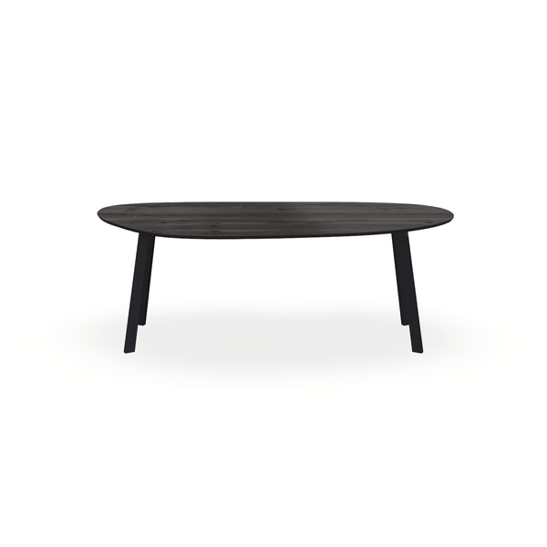 Eettafel Eiken Black Smoke In - Organisch B - I Poot Onderstel Mat Zwart - {{ product.type }} - Kas20