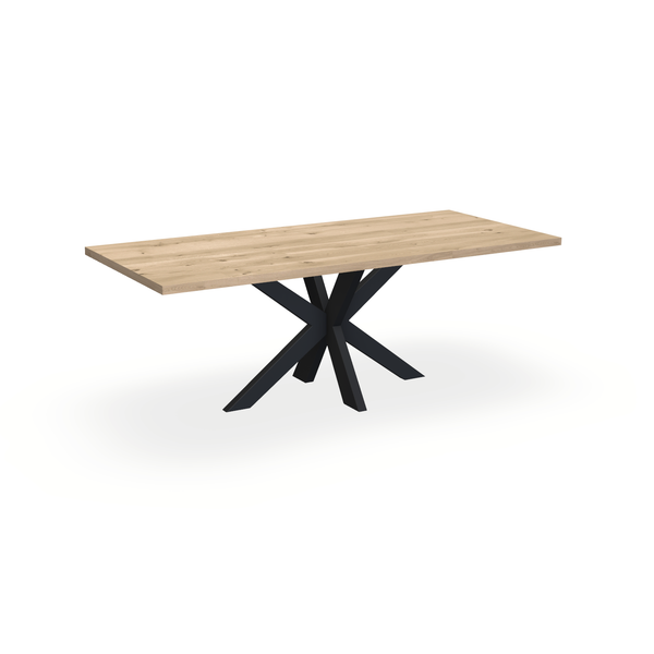 Eettafel Eiken Liqurien - Recht - Matrix Dun Onderstel Mat Zwart - {{ product.type }} - Kas20