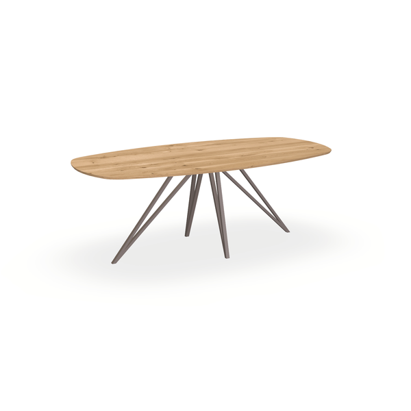 Eettafel Eiken Maurra - Ovaal Deens - Spin Onderstel Mat Lichtbruin - {{ product.type }} - Kas20