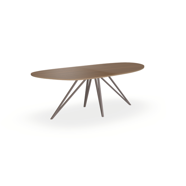 Eettafel Eiken Fineer Toscane 2 - Organisch B - Spin Onderstel Mat Lichtbruin - {{ product.type }} - Kas20