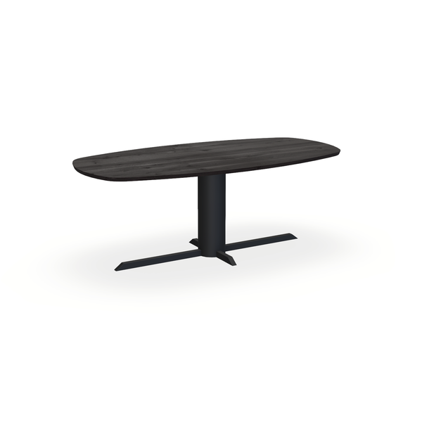 Eettafel Eiken Black Smoke In - Ovaal Deens - Ilona Onderstel Mat Zwart - {{ product.type }} - Kas20