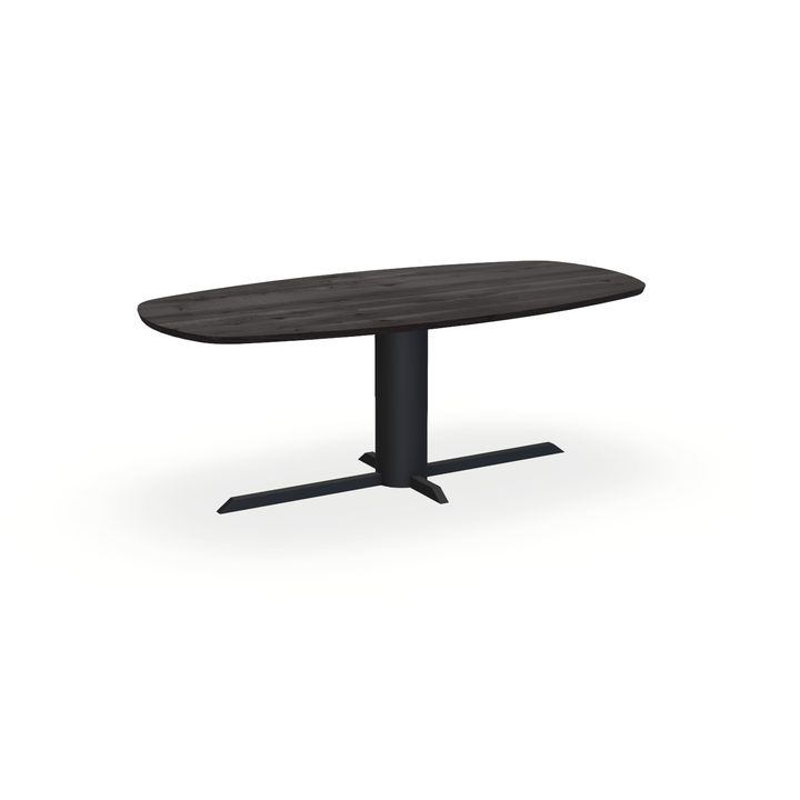 Eettafel Eiken Black Smoke In - Ovaal Deens - Ilona Onderstel Mat Zwart - {{ product.type }} - Kas20