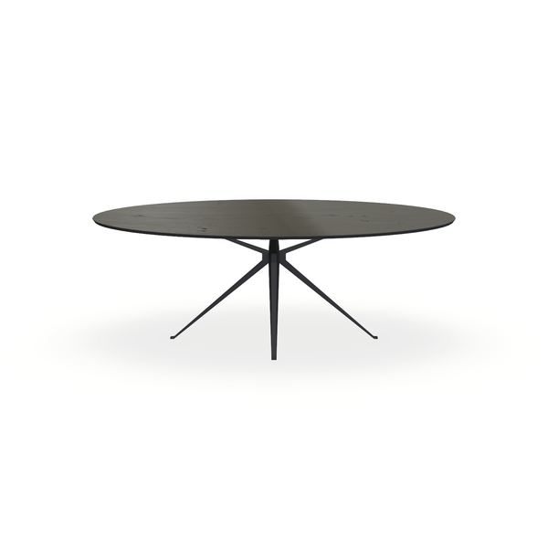 Eettafel Eiken Fineer Noesten Venerien - Ovaal - Anna Onderstel Mat Zwart - {{ product.type }} - Kas20