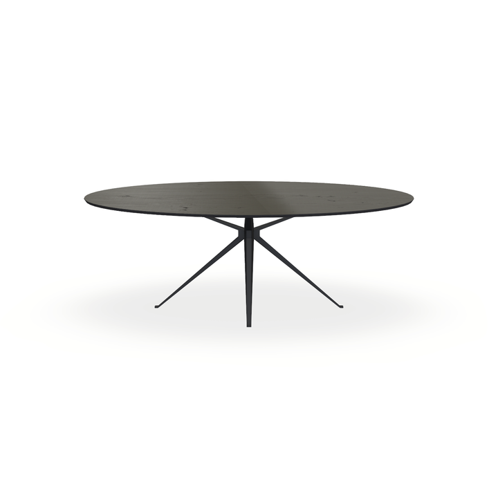 Eettafel Eiken Fineer Noesten Venerien - Ovaal - Anna Onderstel Mat Zwart - {{ product.type }} - Kas20