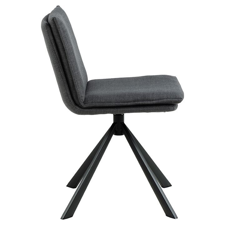 Eetkamerstoel Arthur - Basel Dark Grey - Draaibaar onderstel - {{ product.type }} - Kas20