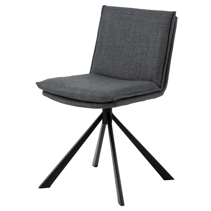 Eetkamerstoel Arthur - Basel Dark Grey - Draaibaar onderstel - {{ product.type }} - Kas20