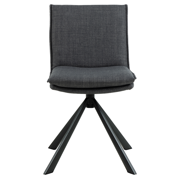 Eetkamerstoel Arthur - Basel Dark Grey - Draaibaar onderstel - {{ product.type }} - Kas20