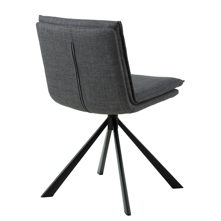 Eetkamerstoel Arthur - Basel Dark Grey - Draaibaar onderstel - {{ product.type }} - Kas20