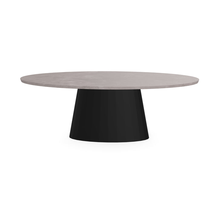 Beton eettafel Concrete grey - ovaal - Sjors zwart - {{ product.type }} - Kas20