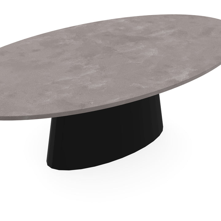 Beton eettafel Concrete grey - ovaal - Sjors zwart - {{ product.type }} - Kas20