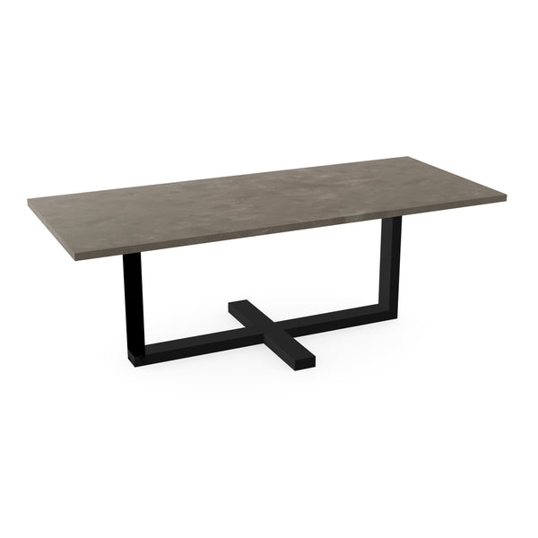 Beton eettafel Leather Taupe - Recht - Halve Plus Donkerbruin - {{ product.type }} - Kas20