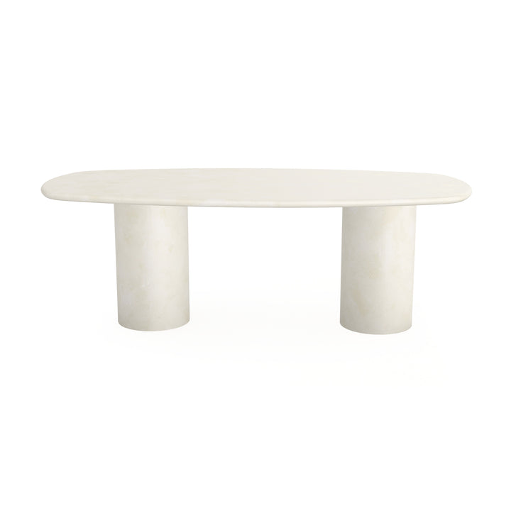 Beton eettafel creamy white - Deens ovaal - Columbus duo creamy white - {{ product.type }} - Kas20