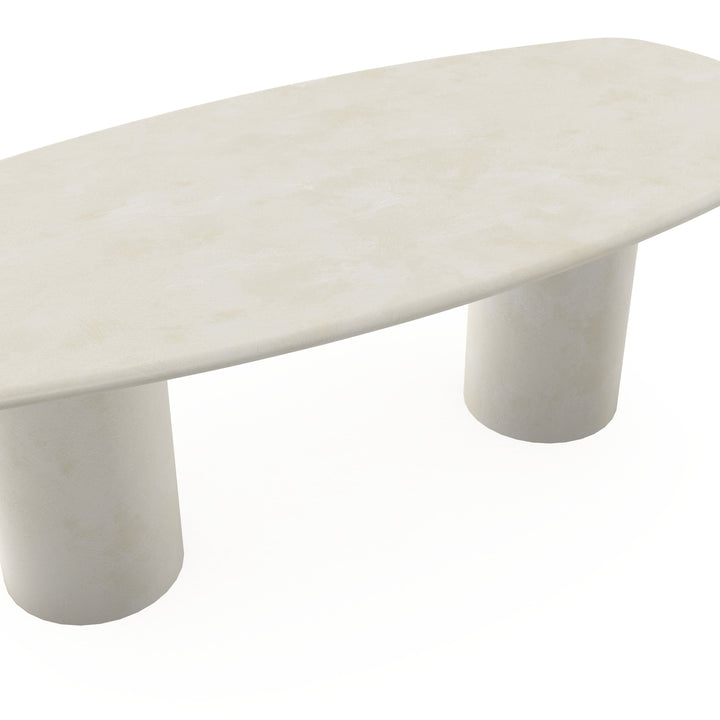 Beton eettafel creamy white - Deens ovaal - Columbus duo creamy white - {{ product.type }} - Kas20