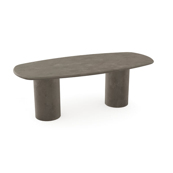 Beton eettafel Leather taupe - Deens ovaal - Columbus duo leather taupe
