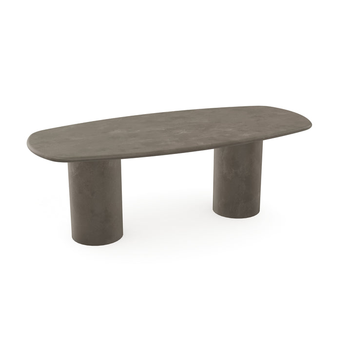 Beton eettafel Leather taupe - Deens ovaal - Columbus duo leather taupe - {{ product.type }} - Kas20