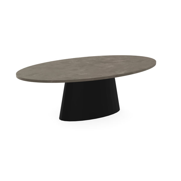 Beton eettafel Leather Taupe - Ovaal -  Sjors zwart