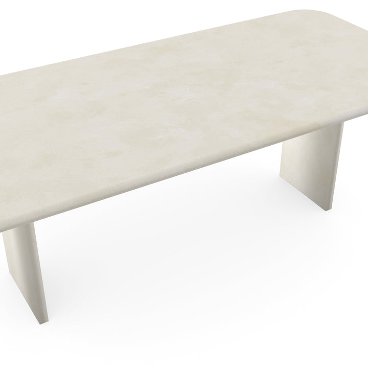 Beton eettafel creamy white - Recht radius - Blokpoot Creamy White - {{ product.type }} - Kas20