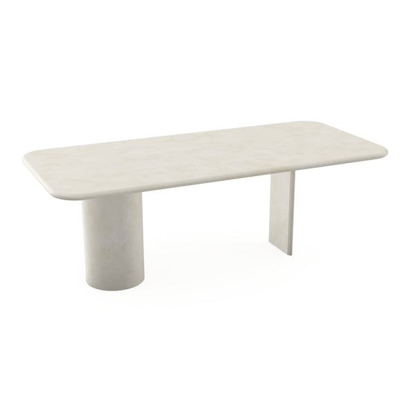 Beton eettafel Creamy white - Recht radius - Columbus mix creamy white