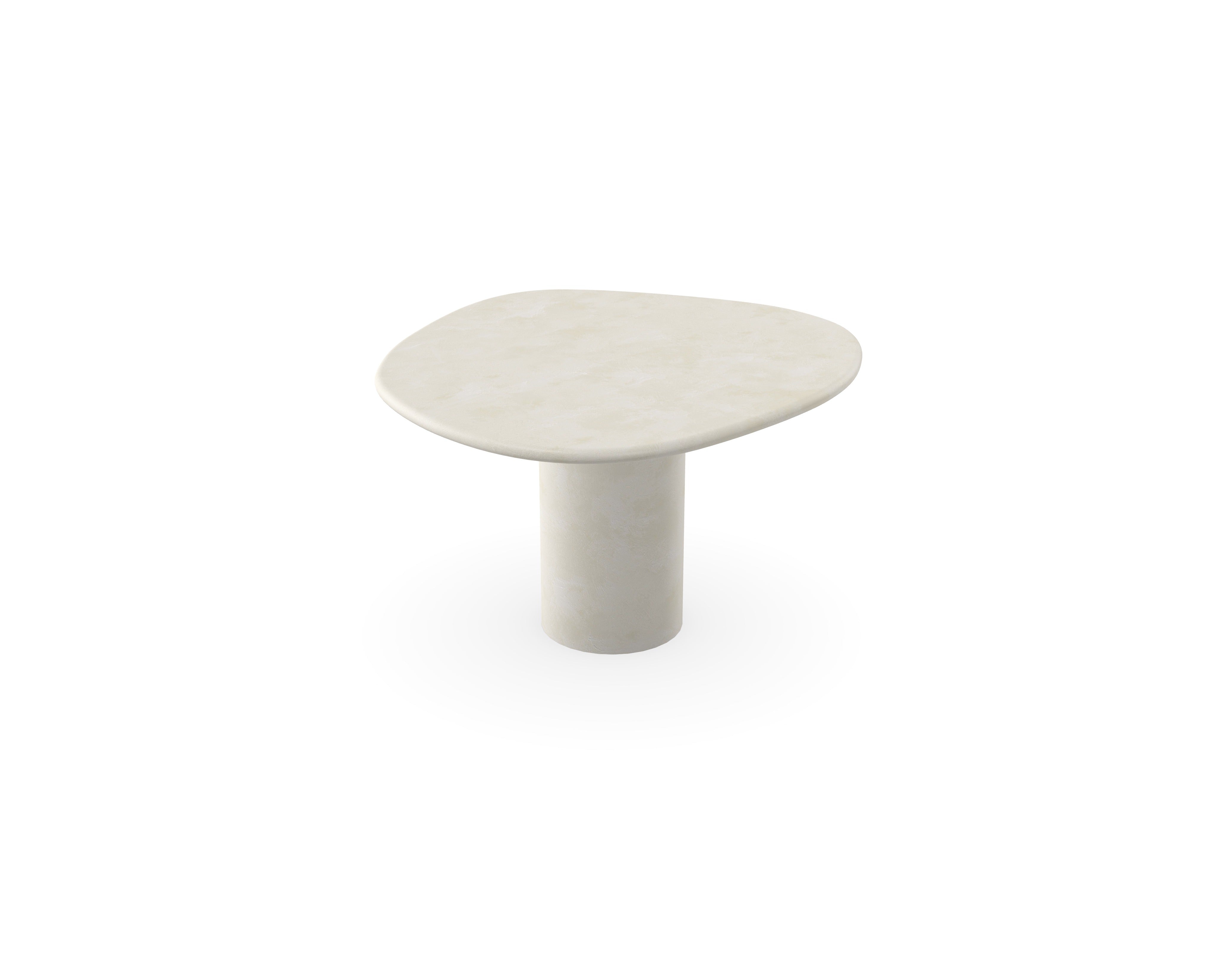 Beton eettafel - Beige - Wolk Rond - rond onderstel