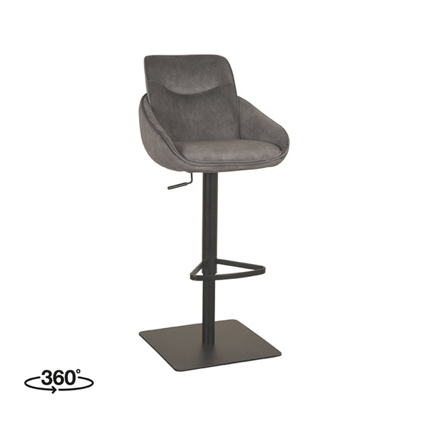 Barkruk Bastian - Antraciet - Cosmo - Gaslift - {{ product.type }} - Kas20