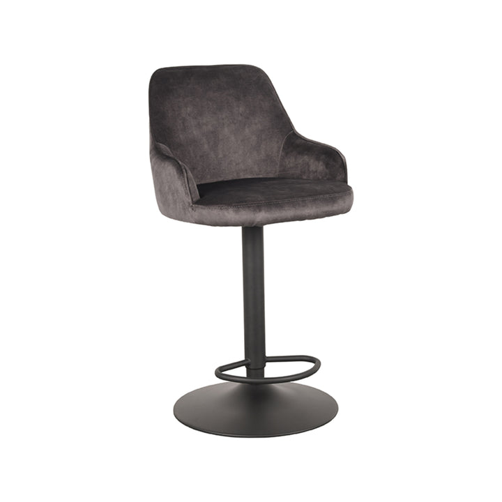 Barkruk Fabrizio - Antraciet - Velours - Gaslift - {{ product.type }} - Kas20