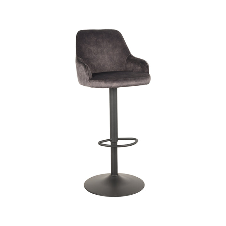Barkruk Fabrizio - Antraciet - Velours - Gaslift - {{ product.type }} - Kas20