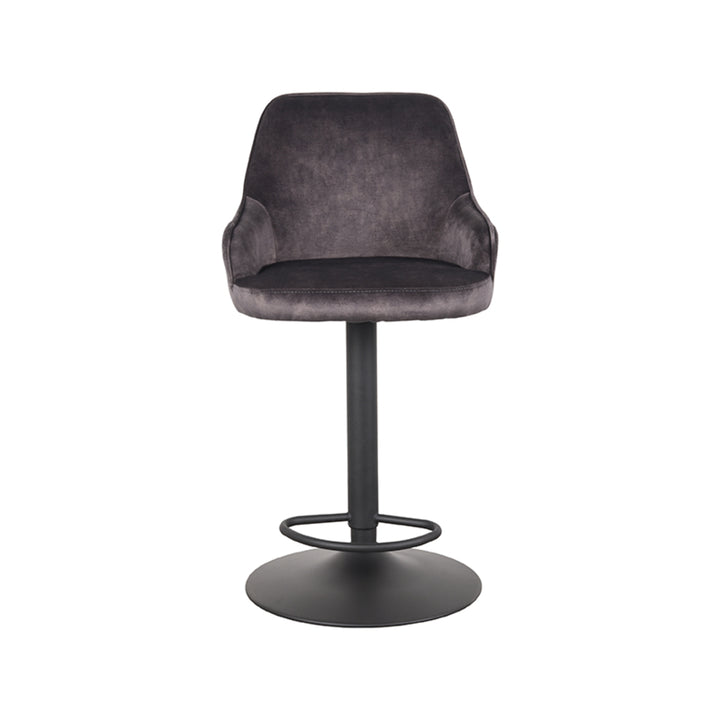Barkruk Fabrizio - Antraciet - Velours - Gaslift - {{ product.type }} - Kas20