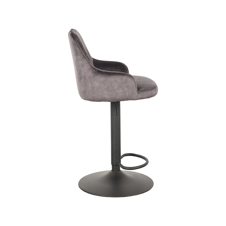 Barkruk Fabrizio - Antraciet - Velours - Gaslift - {{ product.type }} - Kas20