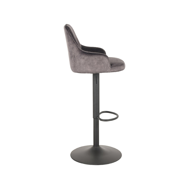 Barkruk Fabrizio - Antraciet - Velours - Gaslift - {{ product.type }} - Kas20