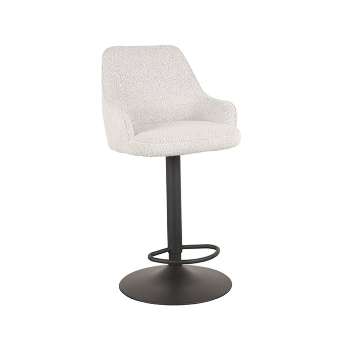 Barkruk Fabrizio - Wit - Boucle - Gaslift - {{ product.type }} - Kas20