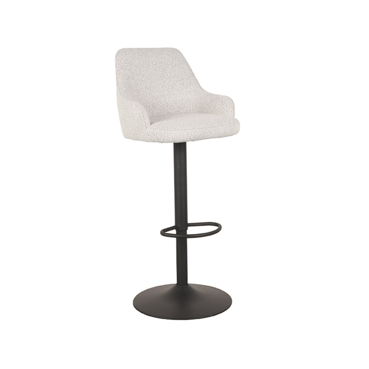 Barkruk Fabrizio - Wit - Boucle - Gaslift - {{ product.type }} - Kas20