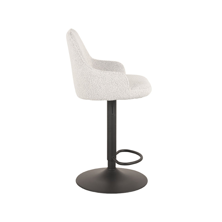 Barkruk Fabrizio - Wit - Boucle - Gaslift - {{ product.type }} - Kas20