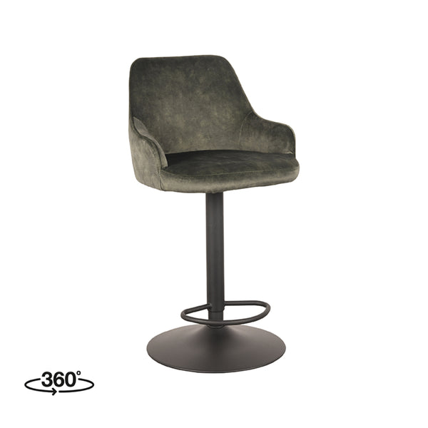 Barkruk Fabrizio - Hunter - Velours - Gaslift - {{ product.type }} - Kas20