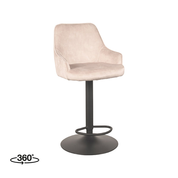 Barkruk Fabrizio - Naturel - Velours - Gaslift - {{ product.type }} - Kas20