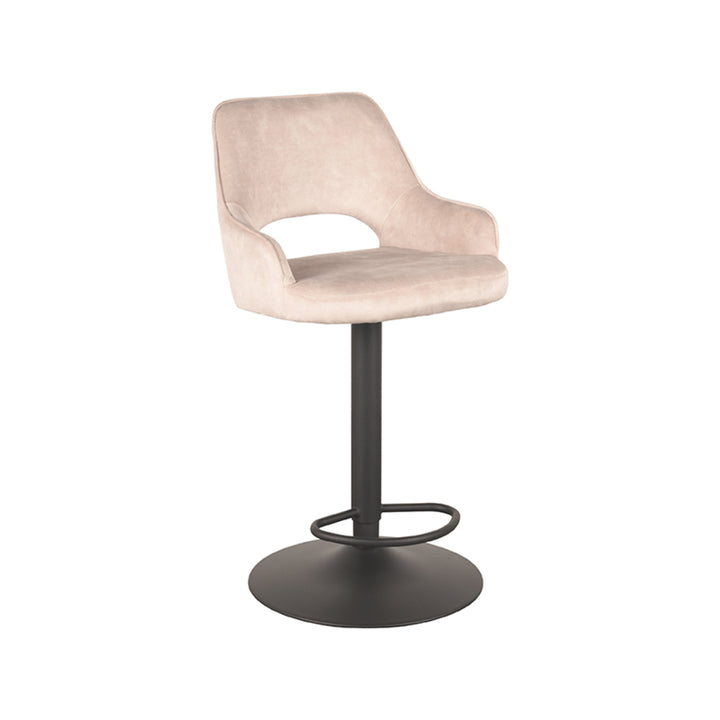 Barkruk Fabian - Naturel - Velours - Gaslift - {{ product.type }} - Kas20