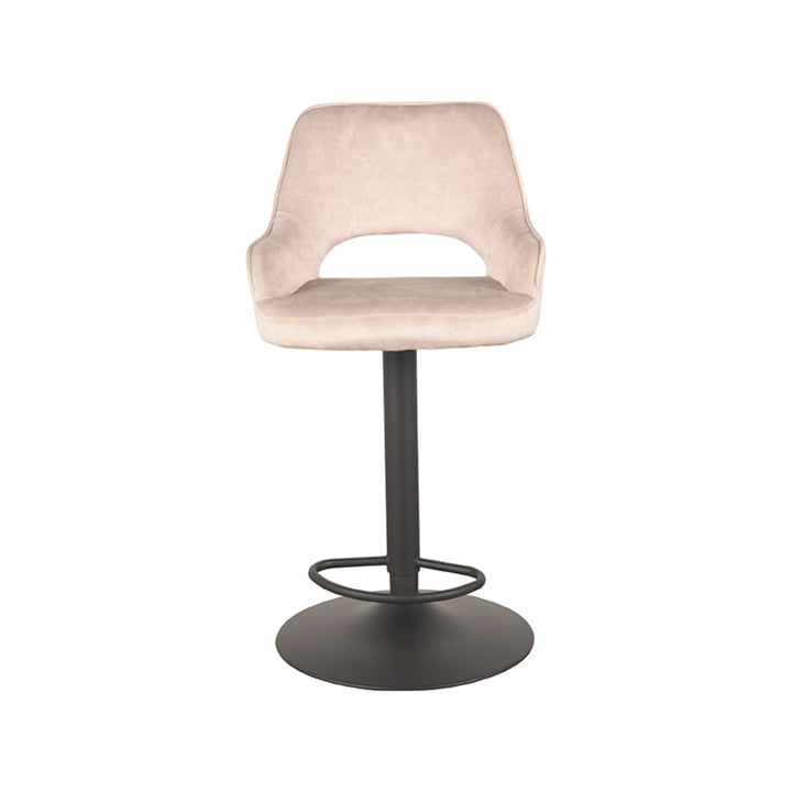 Barkruk Fabian - Naturel - Velours - Gaslift - {{ product.type }} - Kas20