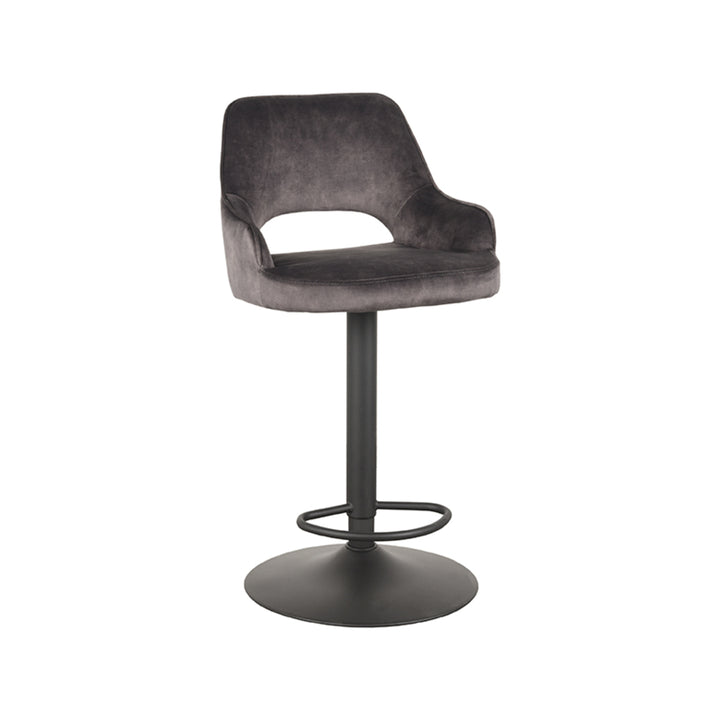 Barkruk Fabian - Antraciet - Velours - Gaslift - {{ product.type }} - Kas20