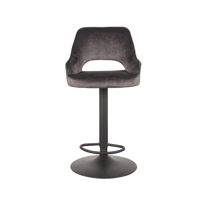 Barkruk Fabian - Antraciet - Velours - Gaslift - {{ product.type }} - Kas20