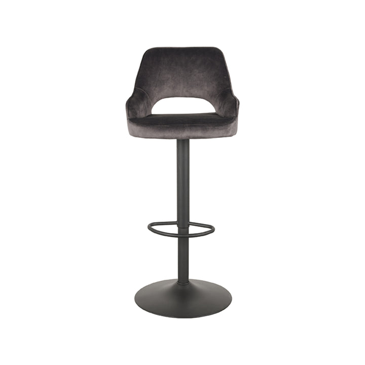 Barkruk Fabian - Antraciet - Velours - Gaslift - {{ product.type }} - Kas20