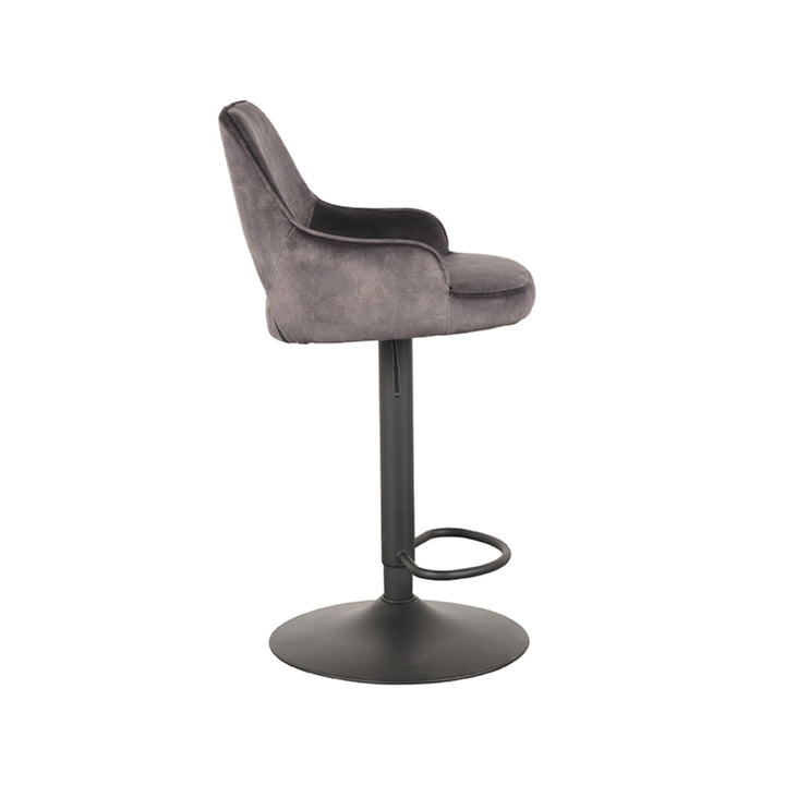 Barkruk Fabian - Antraciet - Velours - Gaslift - {{ product.type }} - Kas20