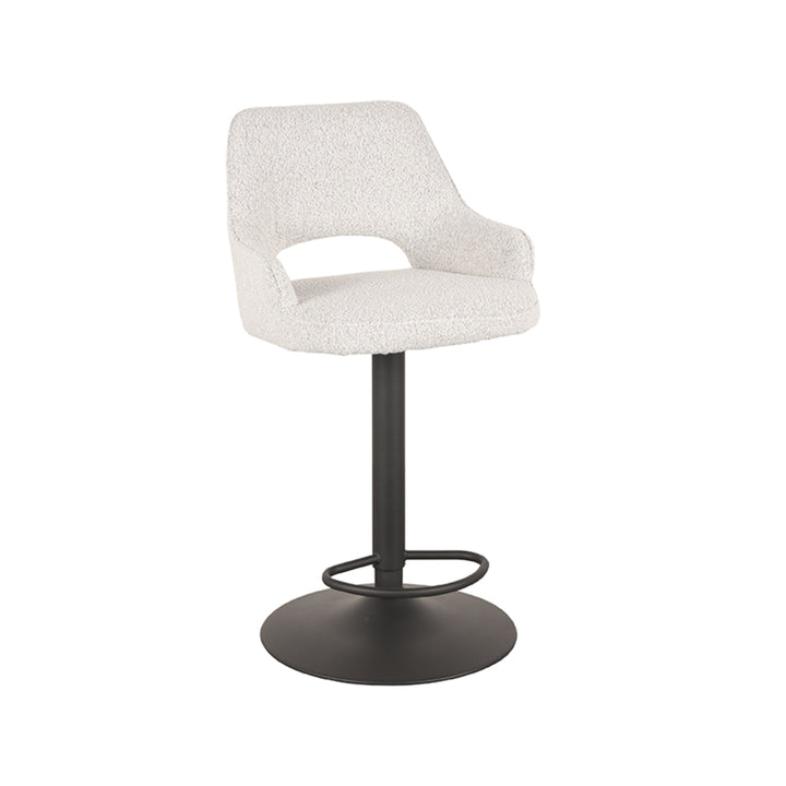 Barkruk Fabian - Wit - Boucle - Gaslift - {{ product.type }} - Kas20