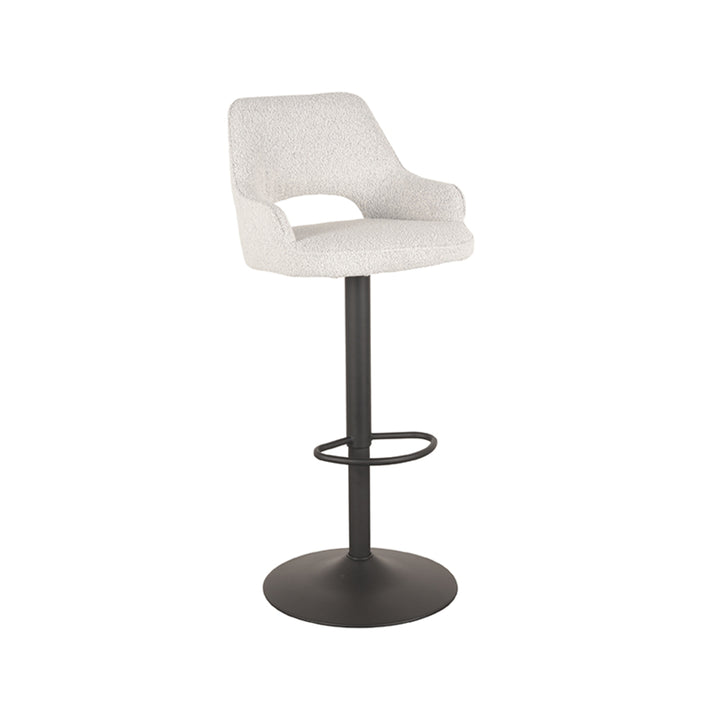 Barkruk Fabian - Wit - Boucle - Gaslift - {{ product.type }} - Kas20