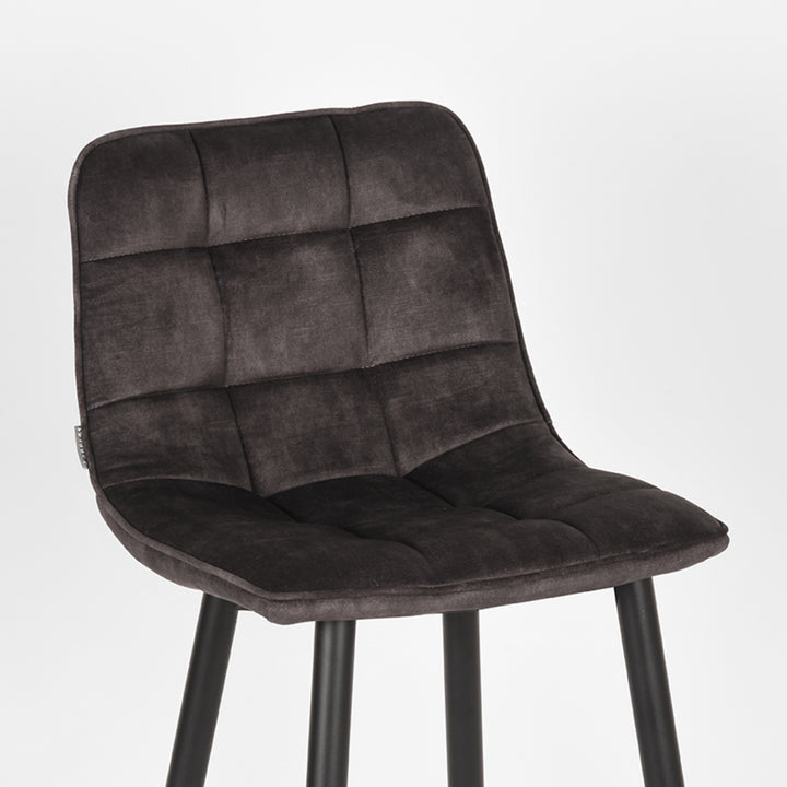 Barkruk Julian - Antraciet - Velours (set van 2) - {{ product.type }} - Kas20