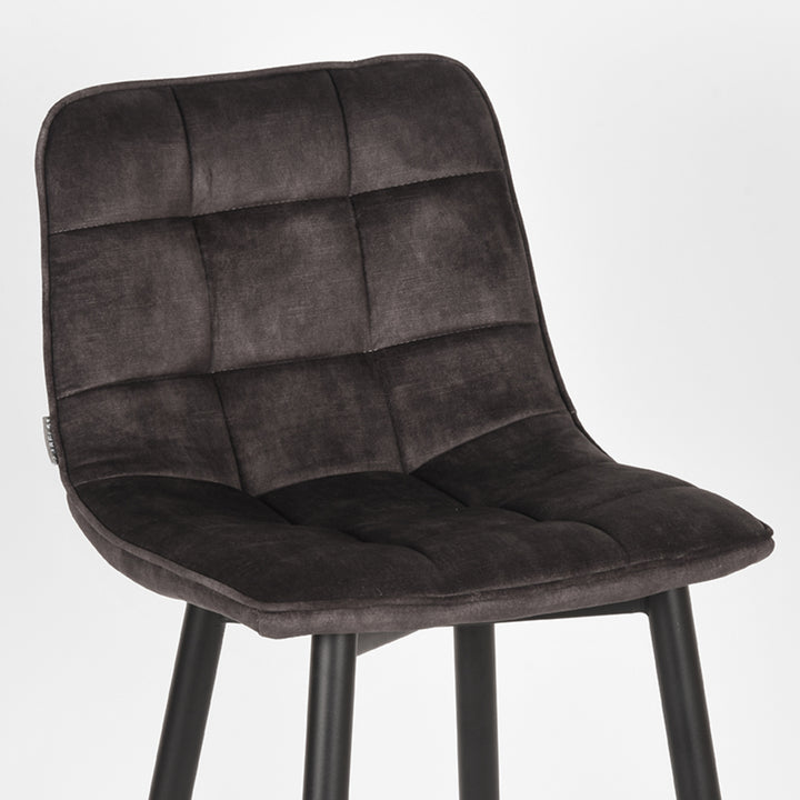 Barkruk Julian - Antraciet - Velours (set van 2) - {{ product.type }} - Kas20