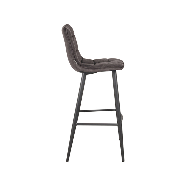 Barkruk Julian - Antraciet - Velours (set van 2) - {{ product.type }} - Kas20