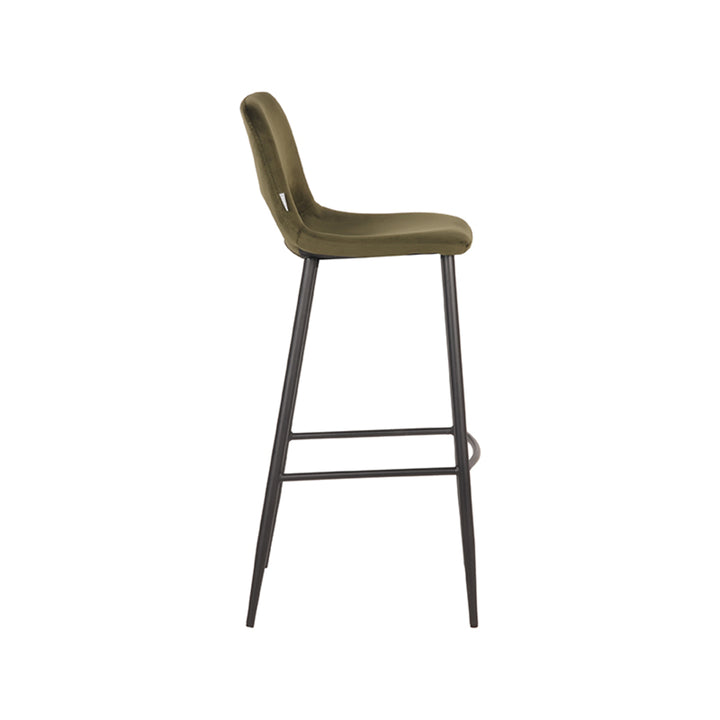 Barkruk Jude - Army green - Fluweel (set van 2) - {{ product.type }} - Kas20
