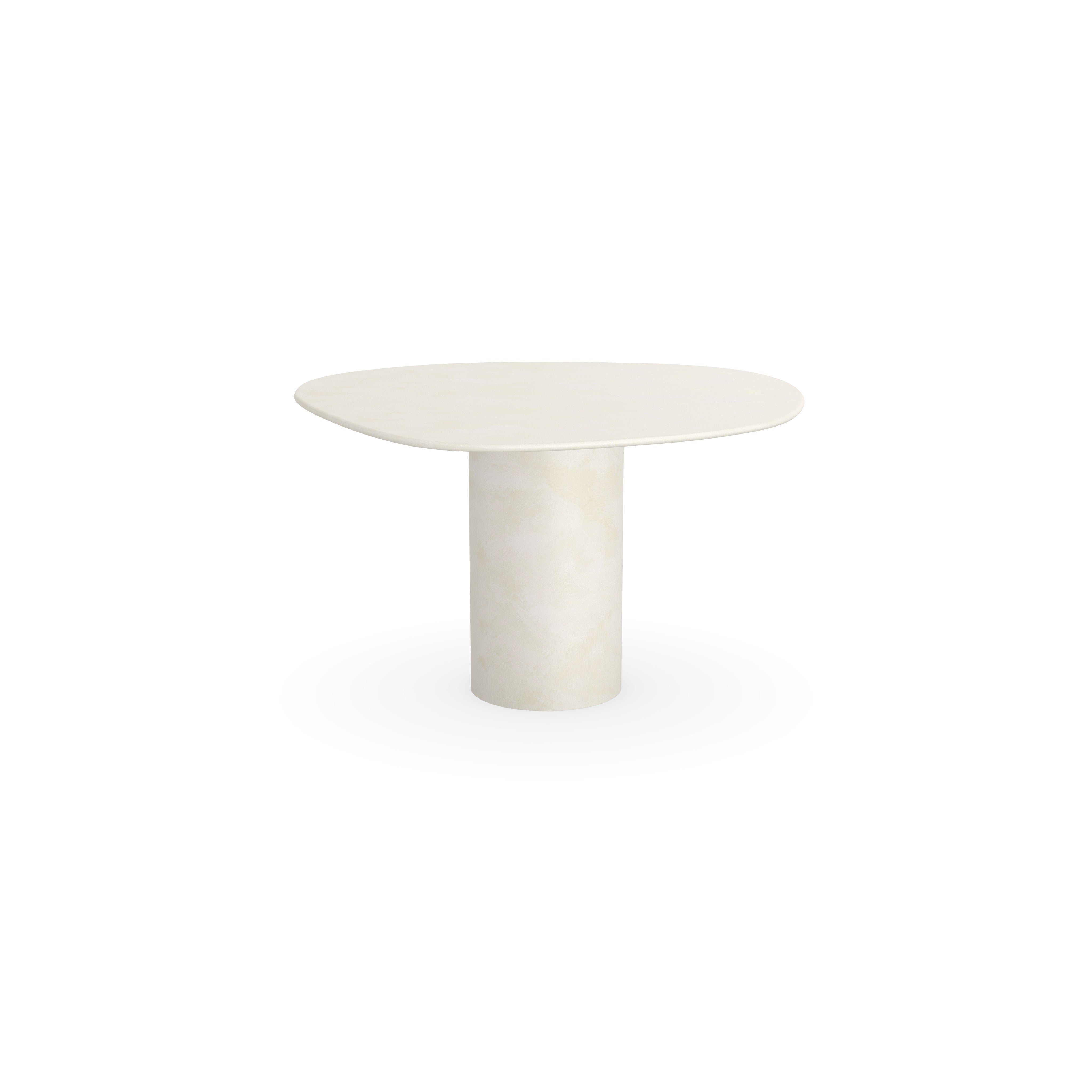 Beton eettafel - Creamy White - 2cm - Wolk rond - Columbus