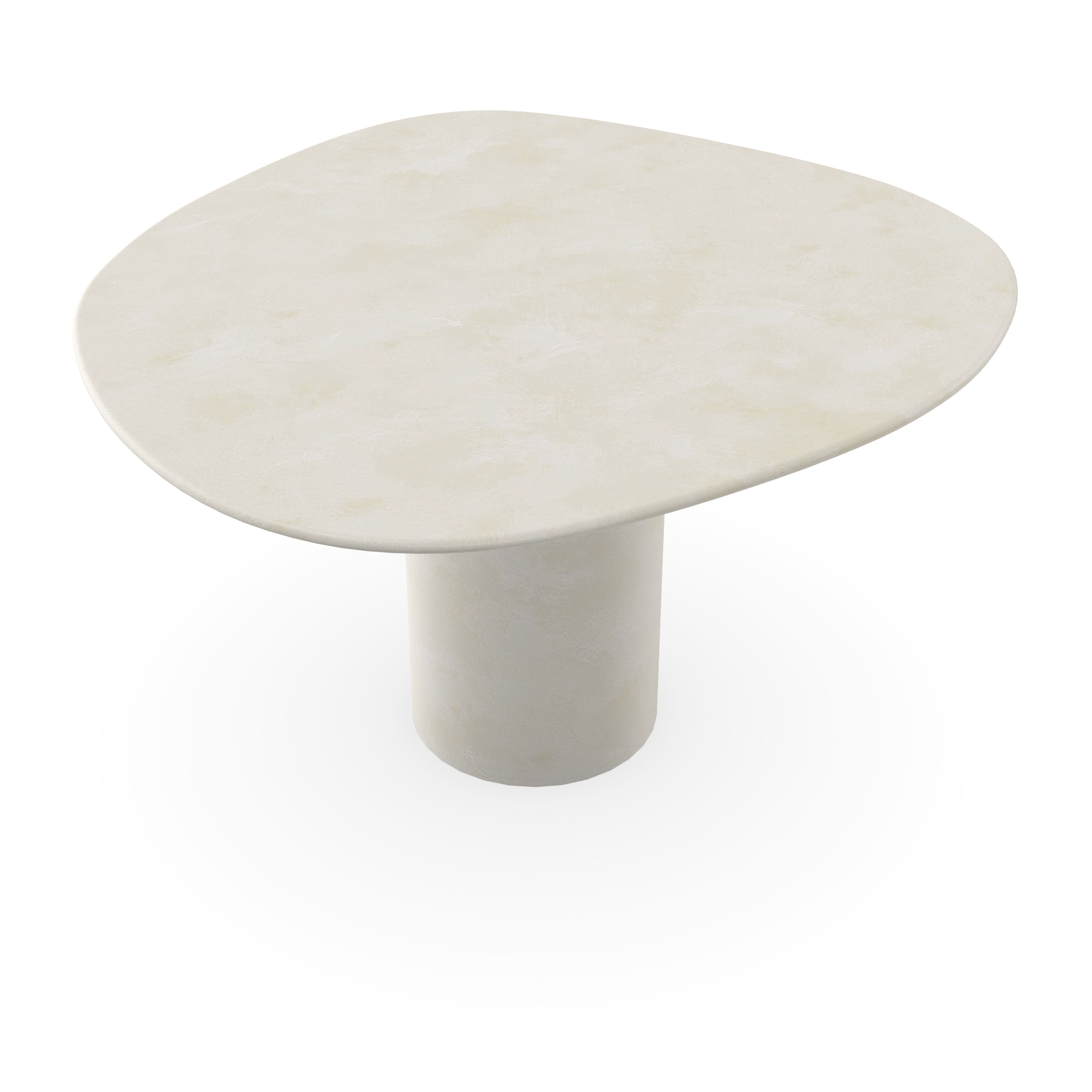 Beton eettafel - Creamy White - 2cm - Wolk rond - Columbus