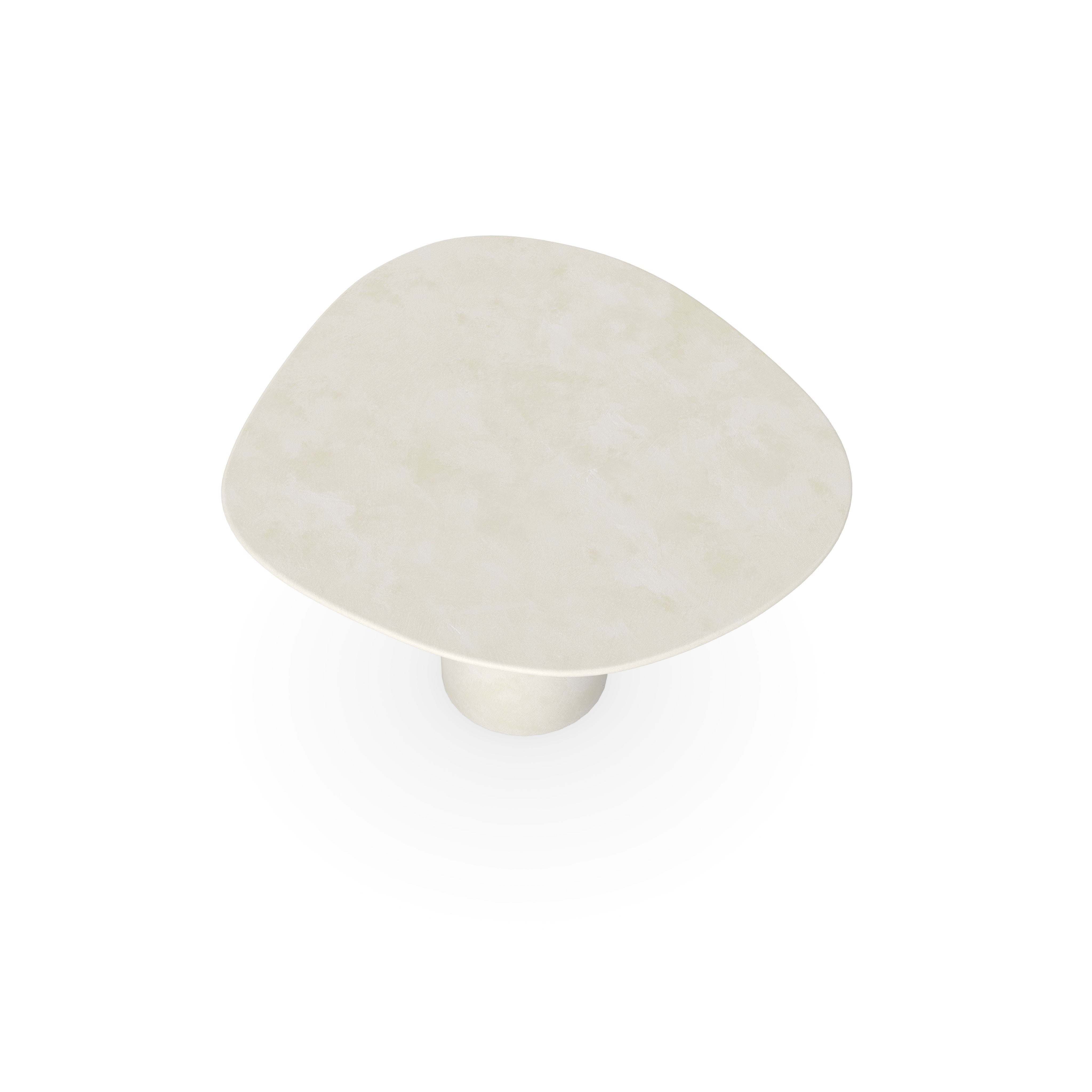 Beton eettafel - Creamy White - 2cm - Wolk rond - Columbus